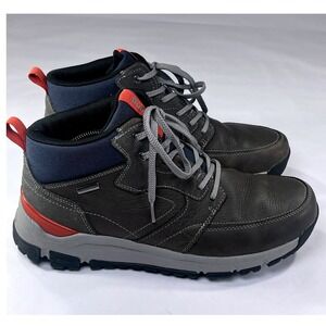 Dunham Glastonbury Mid Boots Mens 10.5 4E Grey Leather Waterproof Hiking Outdoor